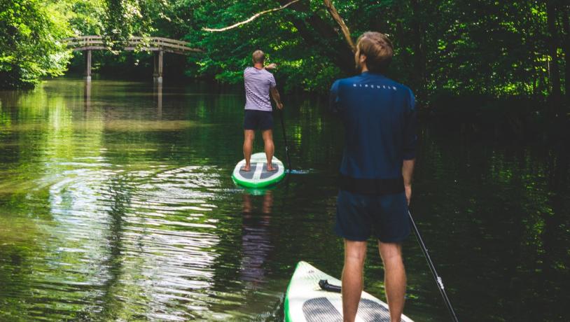 Mølleåen on a SUP board