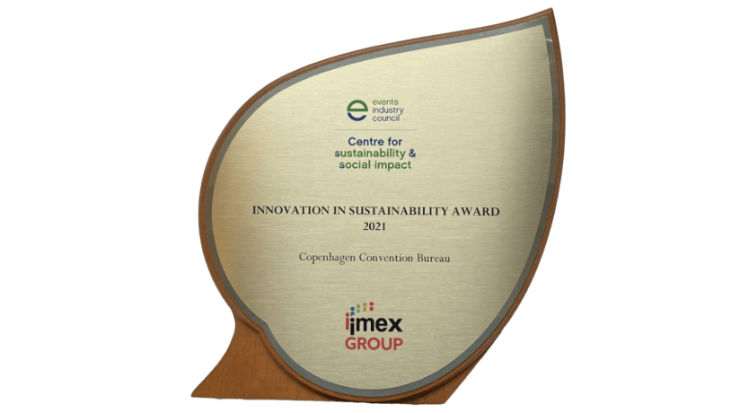 Innovation in sustainability award 2021 IMEX Group