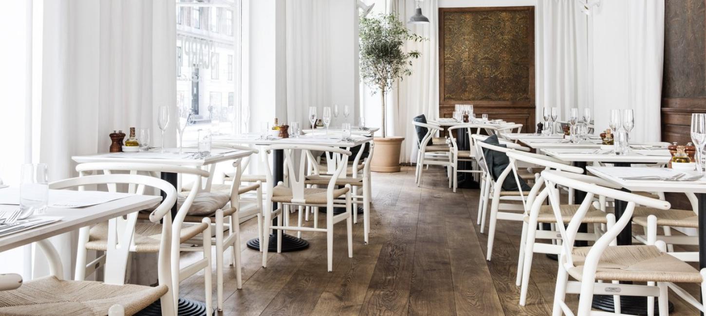 Hans Wegner classic chairs at local Copenhagen eatery Scarpetta